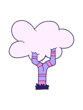 Çizgi film ağacının parlak ışık efekti