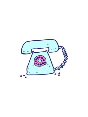 Çizgi film retro telefonunun satış animasyonu