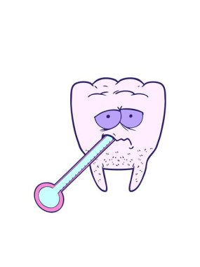 Kırpılan radyal çizgiler sağlıksız diş çizgi filmlerinin animasyonu