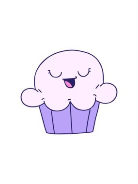 Mutlu bir pastanın çizgi filminin dikkat çekici animasyonu.