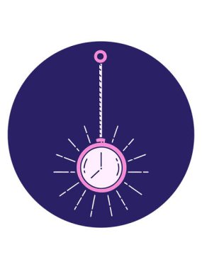 Dövme stili altın cep saatinin canlandırmasını salla ve duraklat