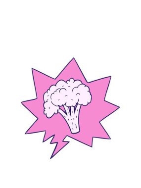 Konuşma baloncuğuyla çizgi film brokolisinin animasyonunu genişletiyorum