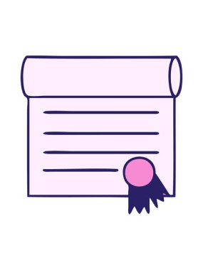 Sertifikanın sevimli bir karikatürünü oynat ve duraklat