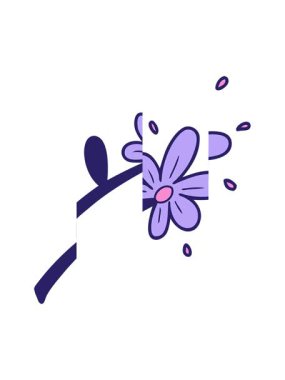 Karikatür çiçek illüstrasyonunun bölünen hareketi