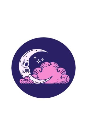 Kafatası hilal ve bulutların ikonik dövme şeklindeki görüntüsünü genişletiyor.