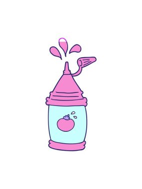 Çizgi film ketçap şişesinin animasyonunu aç.