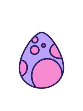 Yanıp sönen radyal çizgiler sevimli paskalya yumurtası çizimlerinin animasyonu