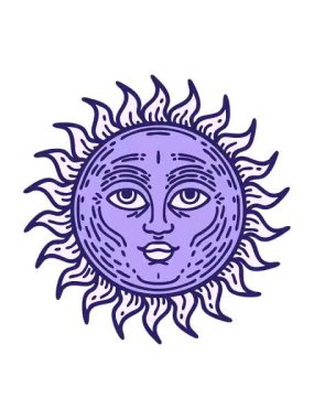 bir yüz tasarımı ile güneşin animasyonunu renklendir