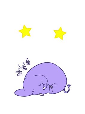 dönen yıldız çizgi film animasyonu uyuyan fil