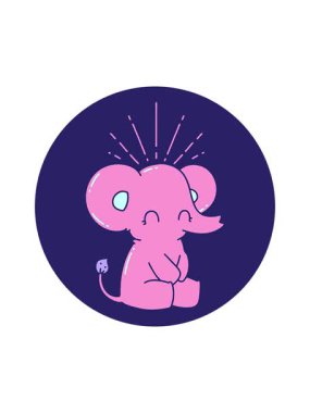 attention grabbing animation of icon of a tattoo cute elephant