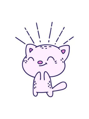 Mutlu kedi dövmesinin hareketli animasyonu