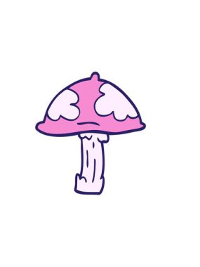 Çizgi filmin yatay titreşimli animasyonu. Zehirli mantar.