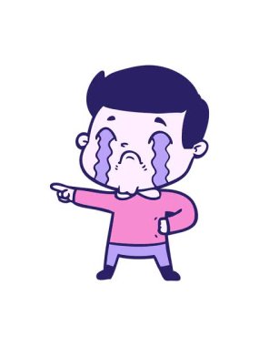 Çizgi filmdeki ağlayan adamın hareketli animasyonu