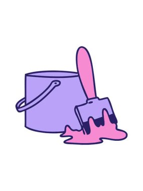 Fırçalı bir kedi çizgi filminin dönen hareketli animasyonu