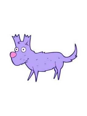 Çizgi film animasyonunun küçük şirin köpeğinin efektini göster