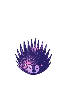 Dikenli kirpinin çizgi film karalamalarının zıplama hareketi