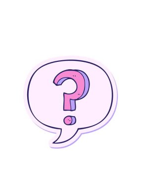 Konuşma kabarcığı etiketli çizgi film soru işaretinin yanıp sönen radyal çizgileri