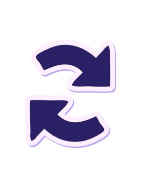 Tatlı bir çizgi filmin yön okunun çıkartmasının canlandırmasını bob ve duraklat