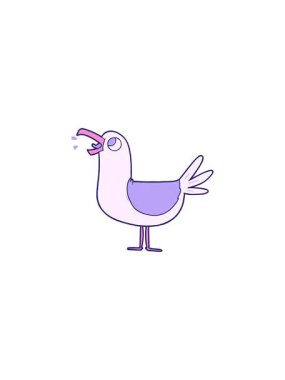 Çizgi film martılarının gösterişli satış animasyonları