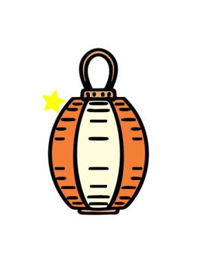 Parıldayan yıldızlar, geleneksel Japon tarzında asılı fenerin animasyonunu etkiler.