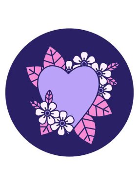 Botanik bir kalbin ikonik dövme şeklindeki görüntüsünün canlandırma efekti