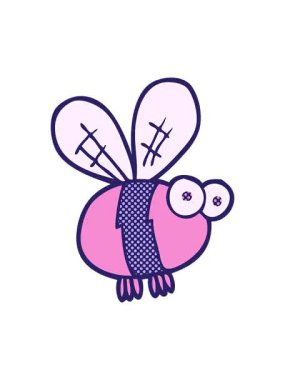 freehand çizilmiş karikatür arısının pixelize etkisi