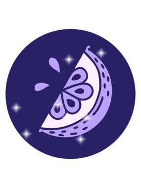 Bir dilim limonun dövme stili görüntüsü simli efekt