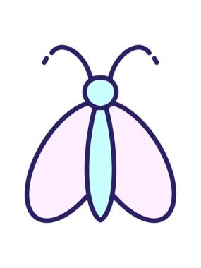 Kelebeğin basit illüstrasyonunu bob ve duraklat