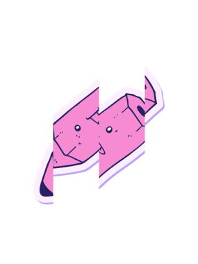 Sevimli karikatür kaleminin bölünen hareket animasyonu