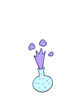 Patlayıcı bir kimyasalın karikatür karalamalarının animasyonunu genişletiyorum.