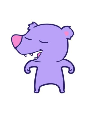 Çizgi film Kawaii ayı tasarımının parlak ışık efekti