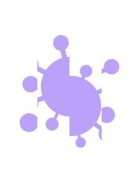 Virüs çizgi filminin bölünmüş hareket canlandırması