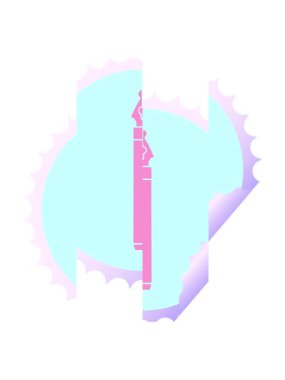 Dairesel kabuk soyma stiker ilginç çizgi film mürekkebi animasyonu bölme hareketi