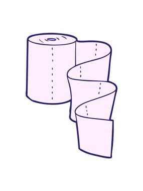 Mutfak rulosu çizgi filminin titreşimli animasyonu