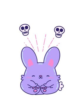 geleneksel dövme stili mutlu tavşanın kafatası animasyonu