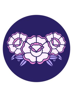 Bir buket çiçeğin ikonik dövme şeklindeki görüntüsünü salla ve durdur