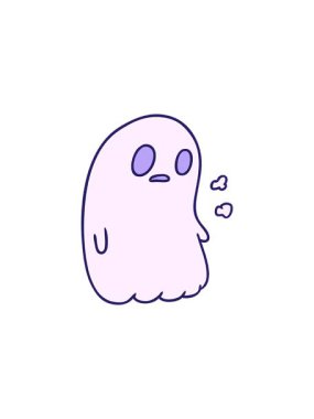 Kawaii sevimli hayalet görüntüsünün radyoaktif parlak animasyonu