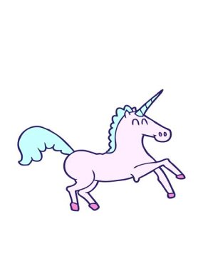 tek boynuzlu at görüntüsünün hareketli animasyonu