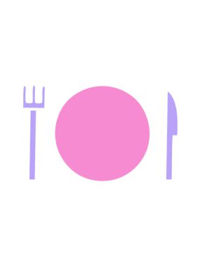 Tabak ve çatal bıçak sembolünün titreşimli animasyonu