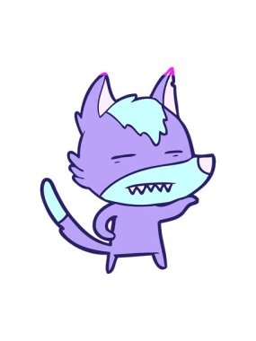 Dişlerini gösteren bir kurdun animasyonunu çalıştır.