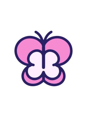 Kelebeğin basit ama sevimli çizgi filminin yıldız patlaması etkisi animasyonu