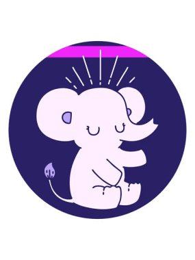 Dövme stilindeki sevimli filin animasyonunu güçlendir