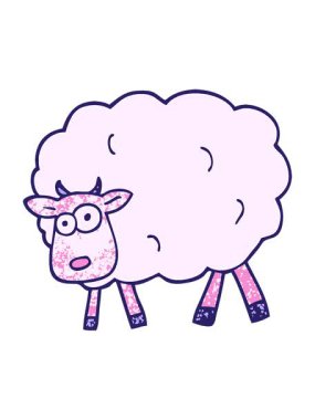 Parlak ışık efektleri grunge desenli çizim çizgi film koyunlarının animasyonu