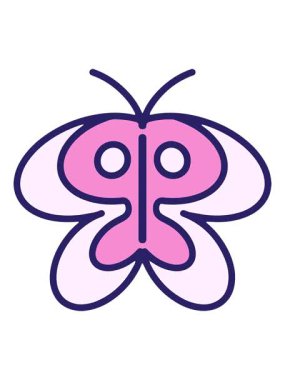 Basit, cesur bir kelebeğin hareketli animasyonu