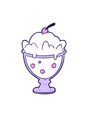 Çizgi film leziz tatlı illüstrasyonunun neon ışığı animasyonu