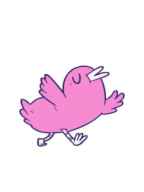 Mutlu kuş görüntüsünün hareketli animasyonu