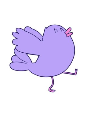 Şirin, eğlenceli kuşların çizgi filminin efekt animasyonunu göster