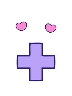 Ek bir sembolün sevimli çizgi filminin dönen kalp animasyonu