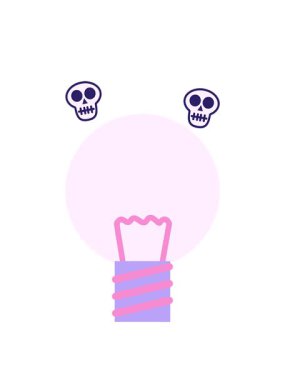 dönen kafatası ampulün animasyonu