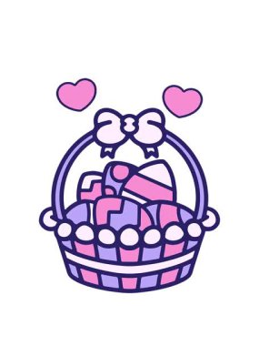 neonlu Paskalya sepetinin dönen kalp animasyonu